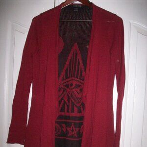 Illuminati Cardigan Sweater Duster Goth Witchy Midnight Hour Womens Size Small